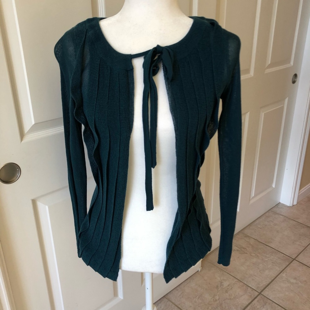 Anthropologie ‘Field Flower’ Sweater, Teal, Sz XS